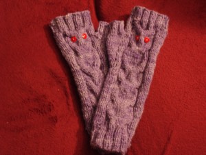 Owl Fingerless Mitts